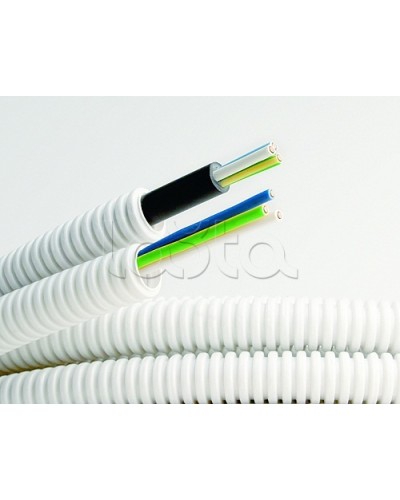 Электротруба ПВХ гибкая гофр. д.20мм, цвет серый, с кабелем ВВГнг(А)-LS 3х2,5мм² РЭК ГОСТ+, 100м DKC 9S920100 в Благовещенске Труба гофрированная Pintop.ru