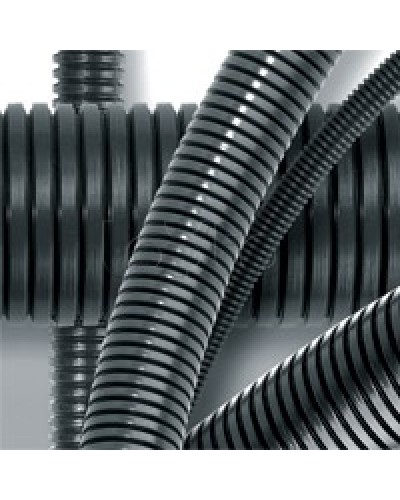 Труба гофрированная DN23мм, ПВ-0, д. вн. 22,6 мм, д. нар. 28,5 мм, полиамид 6 с протяжкой DKC PA612329F0 в Благовещенске Труба гофрированная Pintop.ru