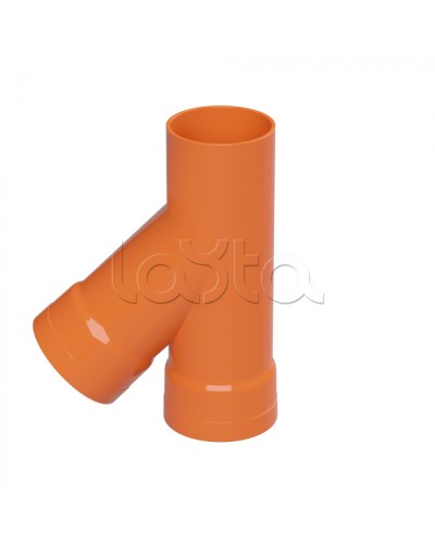 Тройник для двустенных труб одного диаметра ф110мм, 45°, полипропилен DKC 019110 в Благовещенске Повороты, муфты, тройники Pintop.ru