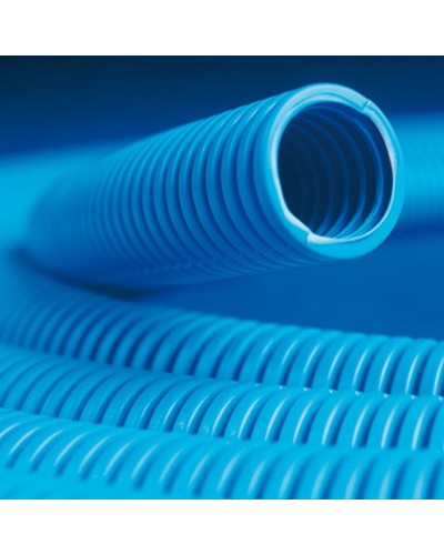 Труба ППЛ гибкая гофр. д.20мм, тяжёлая без протяжки, 100м, цвет синий DKC 10520 в Благовещенске Труба гофрированная Pintop.ru
