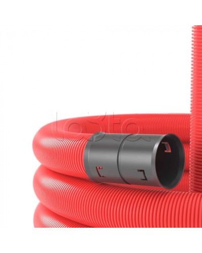 Двустенная труба ПНД D90мм без протяжки (50м уп) красная DKC (120990) в Благовещенске Труба гофрированная Pintop.ru