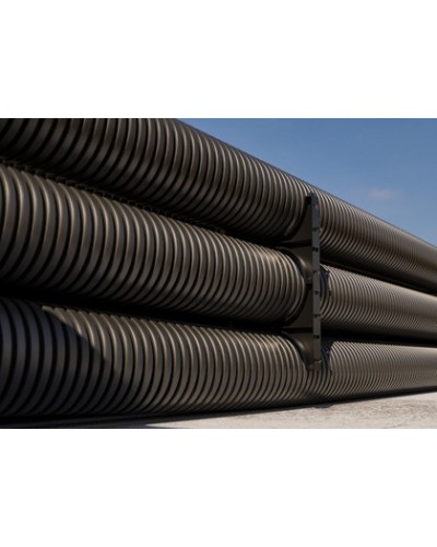 Двустенная труба ПНД гибкая для открытой прокладки д.40мм, SN23, 450Н, УФ, с протяжкой DKC 151940100 в Благовещенске Труба гофрированная Pintop.ru