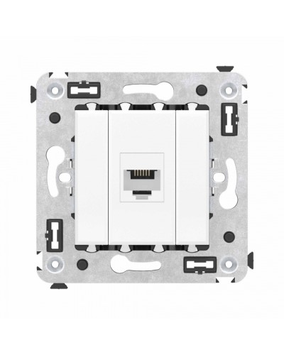 Телефонная розетка RJ-12 без шторки в стену одинарная, Avanti, Белое облако DKC (4400613) в Благовещенске Розетки компьютерные и телефонные Pintop.ru