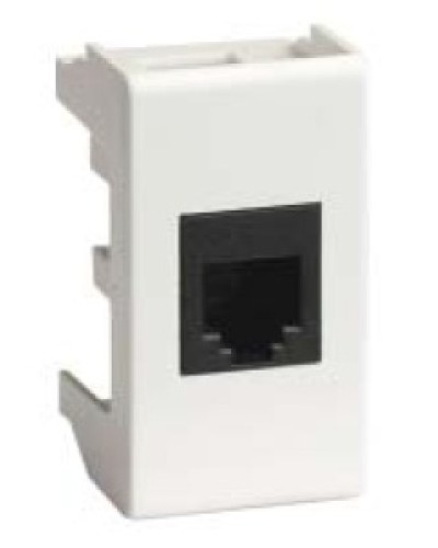 Компьютерная розетка RJ-45, кат.5Е, неэкранированная 8P8C, Hyperline, Dual IDC, белый RAL 9010, DKC 45048 в Благовещенске Розетки компьютерные и телефонные Pintop.ru