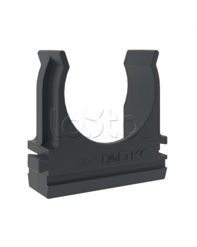Держатель с защелкой D=25 (Черный) DKC (51025N) в Благовещенске Держатели, клипсы, скобы Pintop.ru