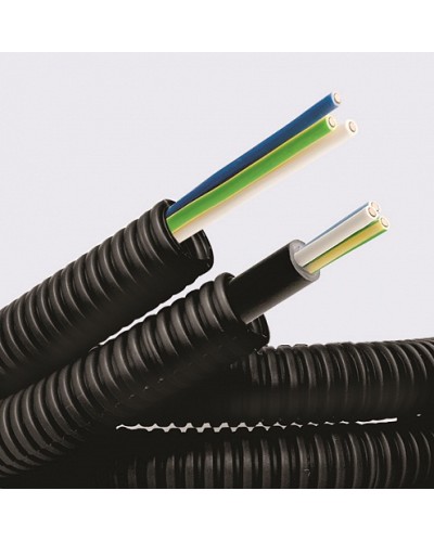 Электротруба ПНД гибкая гофр. д.16мм, цвет черный, с кабелем ВВГнг(А)-LS 3х1,5мм² РЭК ГОСТ+, 50м DKC 7L71650 в Благовещенске Труба гофрированная Pintop.ru