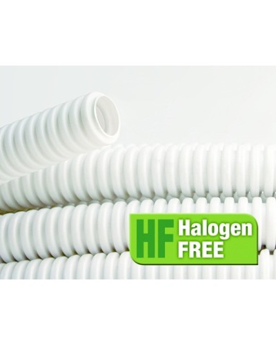 Труба ПЛЛ гибкая гофр. не содержит галогенов д.40мм, ПВ-0, с протяжкой,20м, цвет белый DKC 81840 в Благовещенске Труба гофрированная Pintop.ru