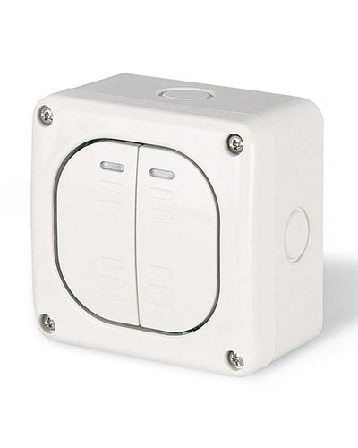 Выключатель однополюсный, двухклавишный, настенный DKC DIS1375022 в Благовещенске Аксессуары для стоек и шкафов Pintop.ru