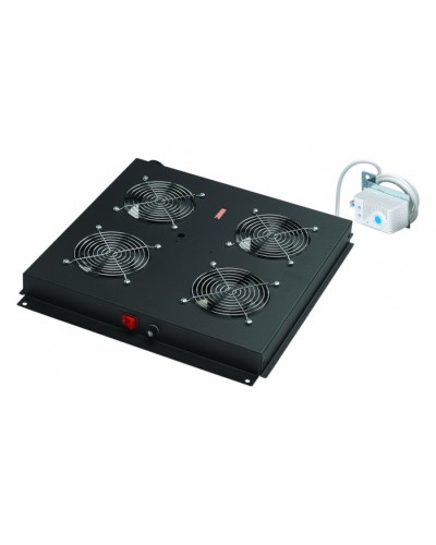 Вентилятор 4-х мод. с мех. терм., со шнуром пит. 1,8м, вилка Shuko, чер. Datarex DR-452411 в Благовещенске Вентиляторные модули Pintop.ru