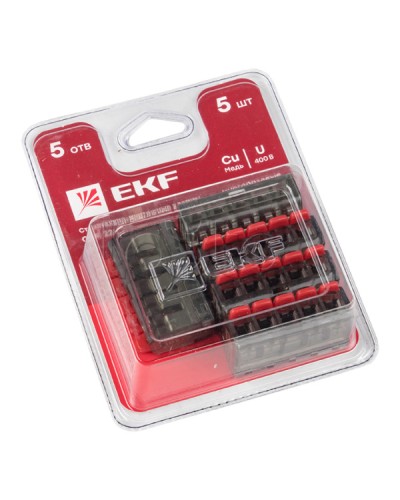 Клемма СМК 221-415 5 отверстий 0.2-4.0 мм2 блистер (5шт.) EKF PROxima (plc-smk-221-415b) в Благовещенске Клеммные колодки Pintop.ru