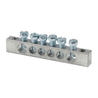 Шина PEN "ноль-земля" (6x9мм) 6 отв. цинк крепеж по краям EKF (sn1-63-06-k)