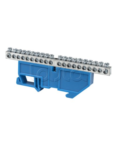 Шина 0 N (6x9мм) 20 отв. цинк синий изолятор на DIN-рейку EKF PROxima (sn1-63-20-d) в Благовещенске Клеммные колодки Pintop.ru