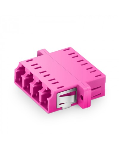 Оптический адаптер OM4, квадро LC, с фланцами, пурпурный Eurolan (36A-40-4L-02MG) в Благовещенске Проходные адаптеры и розетки оптические Pintop.ru