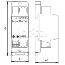 Блок защиты извещателей от воздействия грозы и электромагнитных наводок Forteza Блок БГр-Ethernet-4