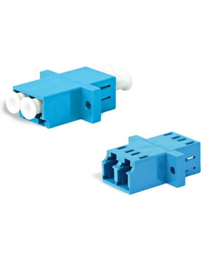 Адаптер оптический проходной LC/UPC-LC/UPC, SM, duplex, корпус пластиковый, синий, белые колпачки LC/UPC-LC/UPC Hyperline FA-P11Z-DLC/DLC-N/WH-BL в Благовещенске Проходные адаптеры и розетки оптические Pintop.ru