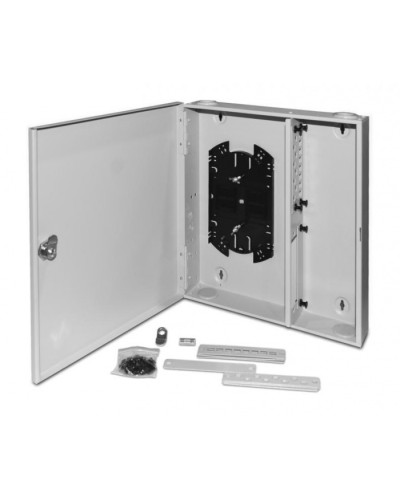 Бокс оптический универсальный настенный, от 8 до 32 портов (SC, duplex LC, ST, FC) Hyperline FO-WBX-4xSLT-W140H42-32UN-GY в Благовещенске Кросс оптический Pintop.ru