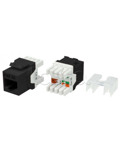 Вставка Keystone Jack RJ-45 Hyperline KJ8-8P8C-C5e-180-BK в Благовещенске Коннекторы Pintop.ru