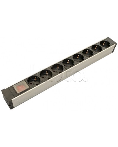 Блок розеток для 19 шкафов, горизонтальный Hyperline (SHZ19-8SH-S-IEC) в Благовещенске Блоки розеток Pintop.ru