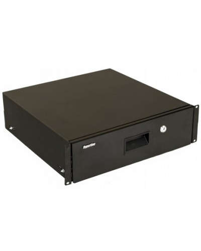 Полка (ящик) для документов с замком Hyperline (TDR3-3U-460-RAL9004) в Благовещенске Аксессуары для стоек и шкафов Pintop.ru