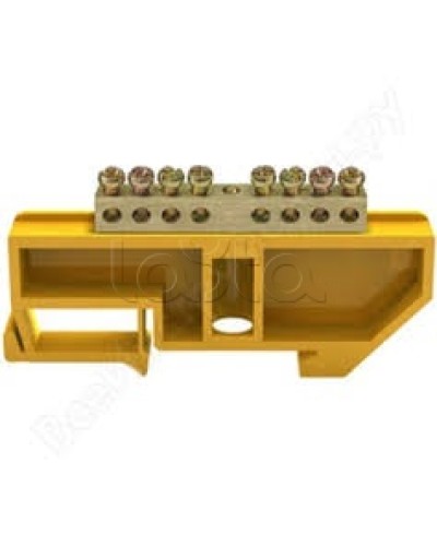 Шина PE земля на DIN-изоляторах ШНИ-6х9-8-Д-Ж IEK YNN10-69-8D-K05 в Благовещенске Клеммные колодки Pintop.ru