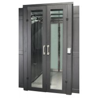 Дверь коридора развижная автоматическая 1200 мм для шкафов LANMASTER DCS 48U, стекло, key-card замок LANMASTER LAN-DC-SDRAL-48Ux12