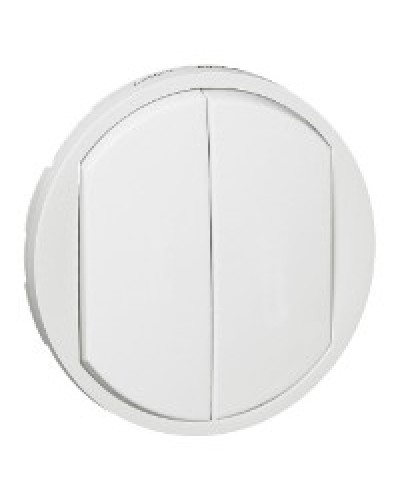 Лицевая панель для выключателя двойного белый Celiane Legrand 068002 в Благовещенске Аксессуары для кабель-канала Pintop.ru