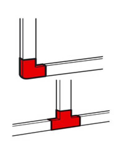 Угол плоский/отвод Т-образный для кабель-канала METRA Legrand (638199) в Благовещенске Аксессуары для кабель-канала Pintop.ru