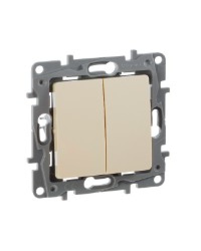 Переключатель двухклавишный 10AX Plus Legrand 672312 в Благовещенске Аксессуары для кабель-канала Pintop.ru