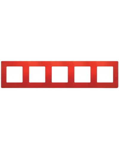 Рамка 5 постов Etika красный Legrand 672535 в Благовещенске Аксессуары для кабель-канала Pintop.ru