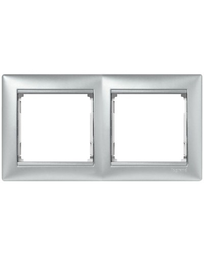 Рамка 2 поста горизонтальный монтаж алюминий Valena Legrand 770152 в Благовещенске Аксессуары для кабель-канала Pintop.ru