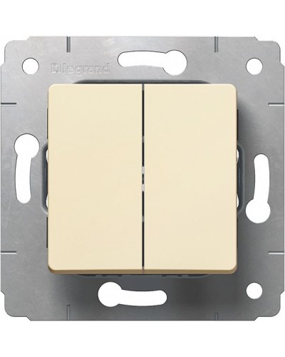 Выключатель двухклавишный автоматические клеммы 10 А 250 В слоновая кость Cariva Legrand 773758 в Благовещенске Аксессуары для кабель-канала Pintop.ru