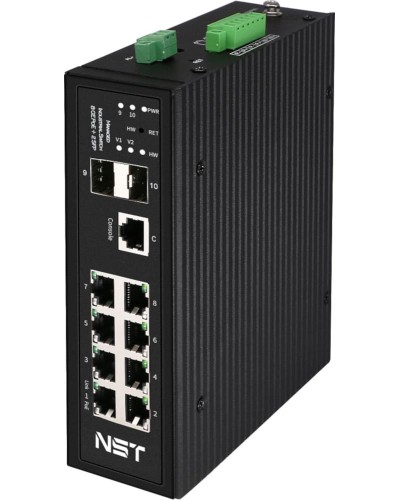 Промышленный управляемый (L2+) HiPoE коммутатор NST NS-SW-8G2G-PL/IM в Благовещенске Коммутаторы Pintop.ru