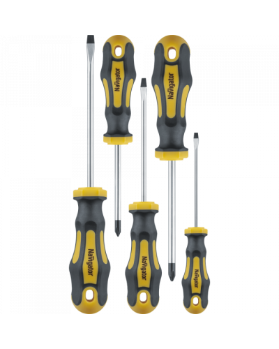 Отвёртка Navigator 95 267 NHT-Ot02-H5 (обычные, 5 шт) в Благовещенске Монтажные инструменты Pintop.ru