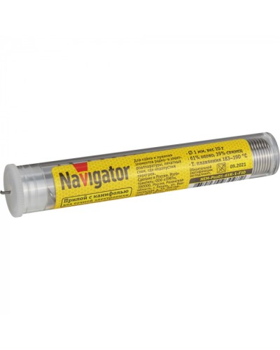 Припой Navigator 93 097 NEM-Pos01-61K-1-F10 (ПОС-61, колба, 1 мм, 10 гр) в Благовещенске Аксессуары для кабель-канала Pintop.ru
