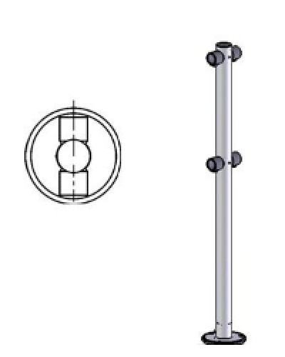 Стойка ограждения i-образная двухсторонняя Oxgard Стойка ограждения i-образная (ВЗР 1996.02) в Благовещенске Ограждения Pintop.ru