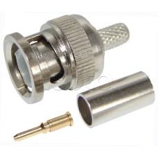 Разъем штекер BNC RG-59 обжим (01-001B) (100шт/уп) REXANT 05-3002