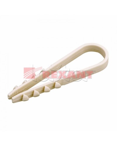 Дюбель-хомут 11-18, белый (100шт/уп) REXANT 07-4502 в Благовещенске Стяжки-хомуты Pintop.ru