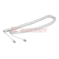 Шнур витой трубочный телефонный белый 7 м (10шт/уп) REXANT 18-2071