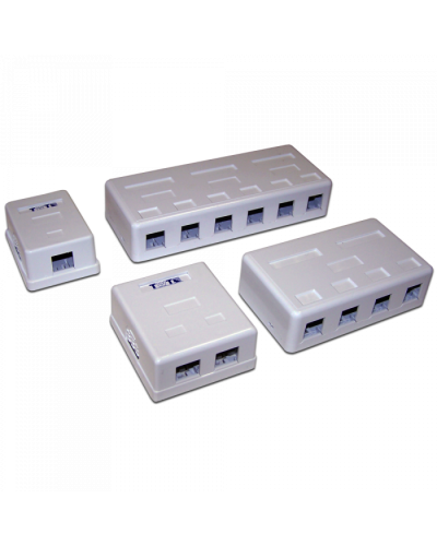 Настенная коробка 2 порта для Keystone TWT (TWT-SA2-WH) в Благовещенске Модули Keystone Pintop.ru