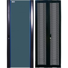 Комплект дверей 42U, 800 мм, черный, передняя - стекло, задняя - распашная перфорированна TWT TWT-CBB-DR42-8x-S-GP