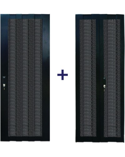 Комплект дверей 42U, 800 мм, черный, передняя - перфорированная, задняя - распашная перфорированна TWT TWT-CBB-DR42-8x-S-P1 в Благовещенске Аксессуары для стоек и шкафов Pintop.ru