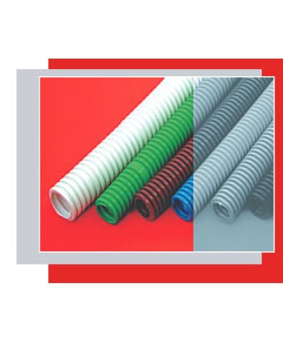 Труба гофрированная HFFR тяжелая диам 40 мм, с зондом,без галогена, трудногорючая, цвет серый Экопласт 21140HFR в Благовещенске Труба (ОКЛ) Экопласт Pintop.ru