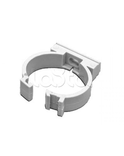 Держатель с защелкой для гофрированной или жесткой гладкой трубы D16 мм, без галогена Экопласт 41616HF в Благовещенске Держатели, клипсы, скобы Pintop.ru