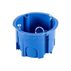 Коробка установочная для твер. стен D68x45 мм межцентр 71мм, IP20, без саморезов, цвет синий Экопласт (44662-1)