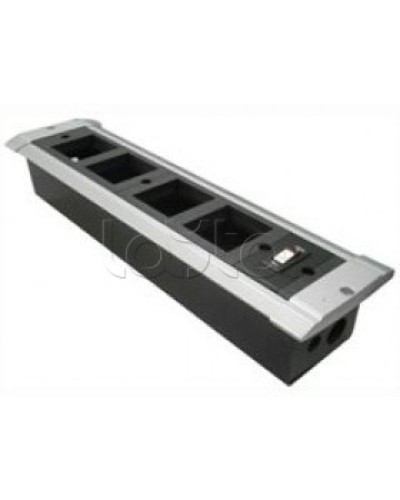 Блок настольный встраиваемый, с выключателем нагрузки на 4 модуля (45х45мм) для креп. к столу (алюмин) Экопласт 70324 в Благовещенске Аксессуары для кабель-канала Pintop.ru