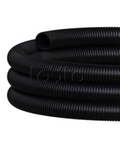 NR110 Двустен. труба ПНД гибкая откр. прокладки, SN12, с зондом, D110мм (50м) чёрн. Экопласт (801110HFR-UF-BL) в Благовещенске Труба гофрированная Pintop.ru