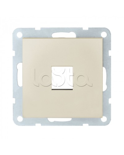 Накладка с суппортом розетки комп. и телеф. на 1 вход (бежевый матовый) БЕЗ механизма LK80 Экопласт (846102-0) в Благовещенске Розетки компьютерные и телефонные Pintop.ru