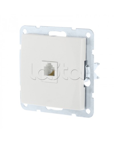 Розетка телефонная RJ-12 с накладкой (белый) LK60 Экопласт (865504) в Благовещенске Розетки компьютерные и телефонные Pintop.ru