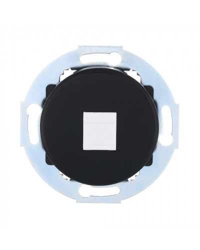 Розетка телефонная RJ-12 с накладкой (черный) Vintage (885508-1) в Благовещенске Розетки компьютерные и телефонные Pintop.ru