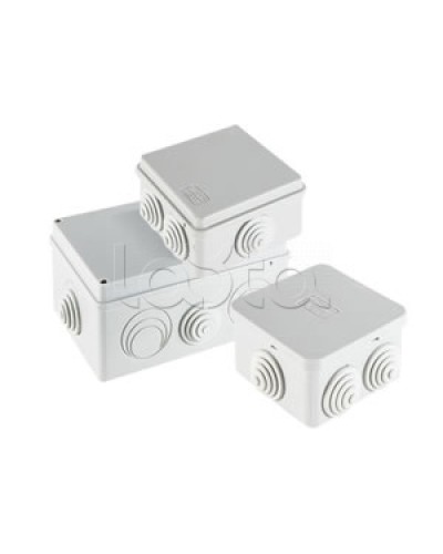 Экопласт JBS070 Коробка распред. о/п, 70х70х40мм 6 вых., IP44 чёрный в Благовещенске Распределительные коробки Pintop.ru